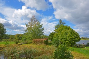 Wojnowo, Kloster der Altgläubigen, Angler am Duss-See